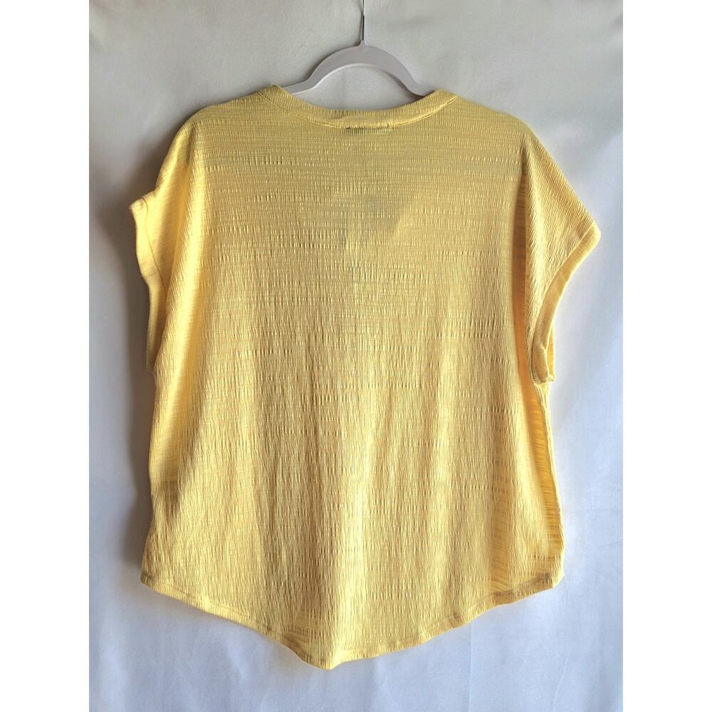 NWT Cable & Gauge Popcorn Yellow Embroidered V-Neck Top Size XL Boho Textured - Picture 8 of 16
